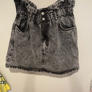 Top shop paper bag black washed denim skirt size 10.  Wore once.
